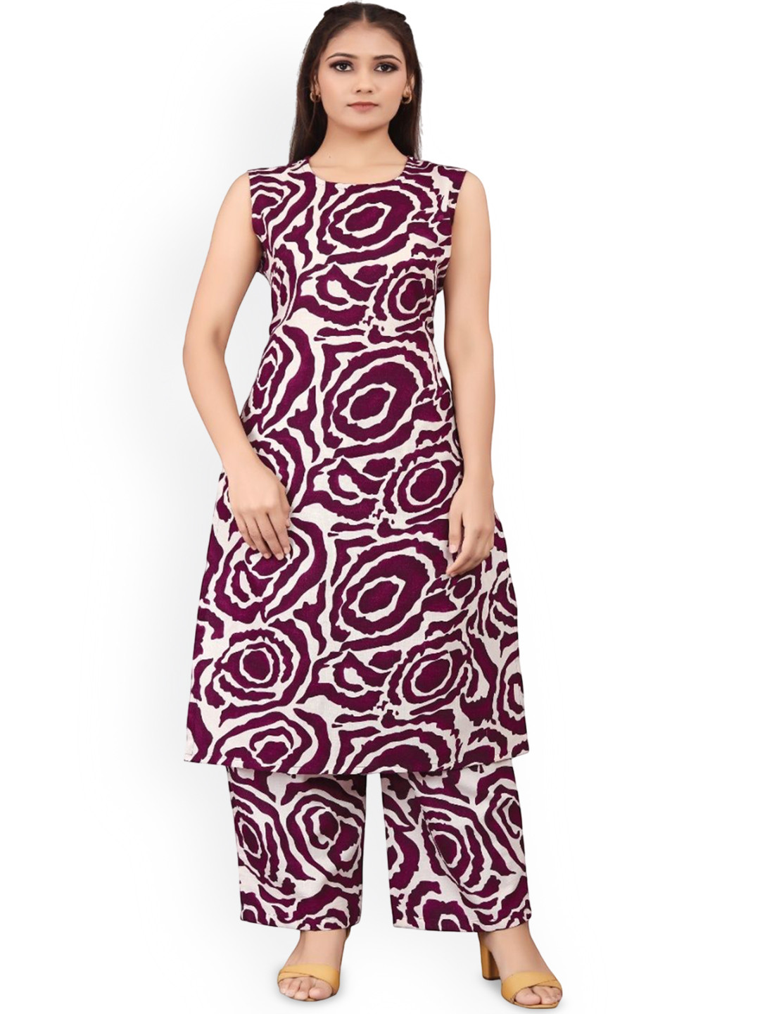BEEGET FASHION Women Printed Regular Kurta with Trousers