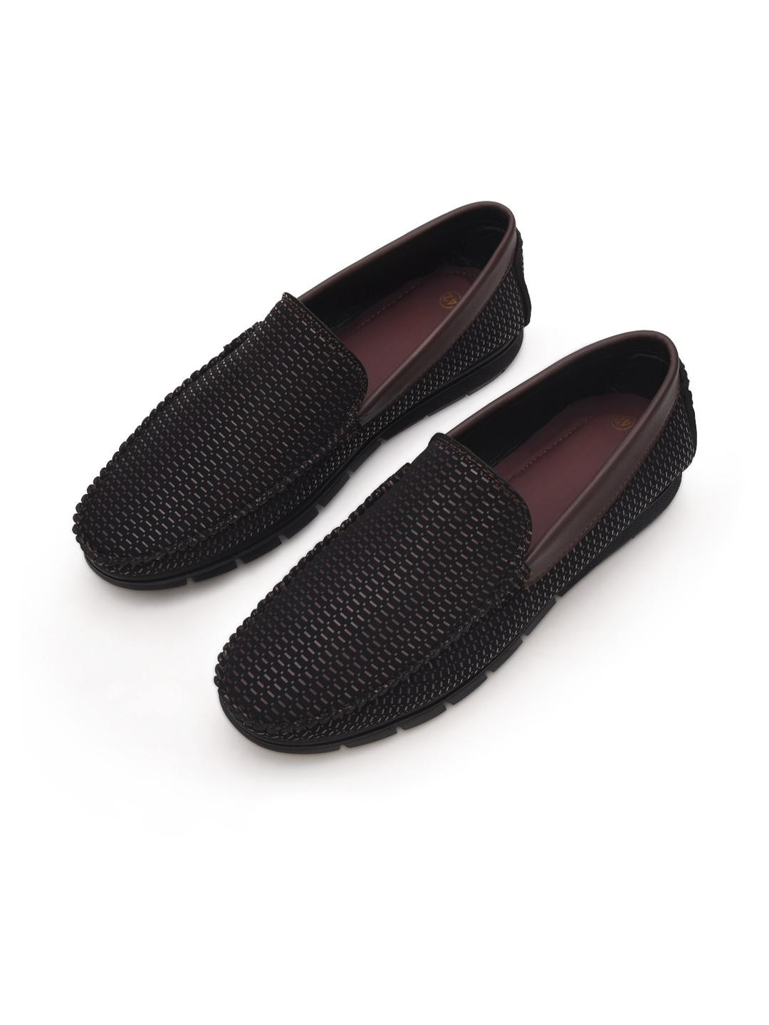 STEPHORN Embossed Slip-On Loafers for Men