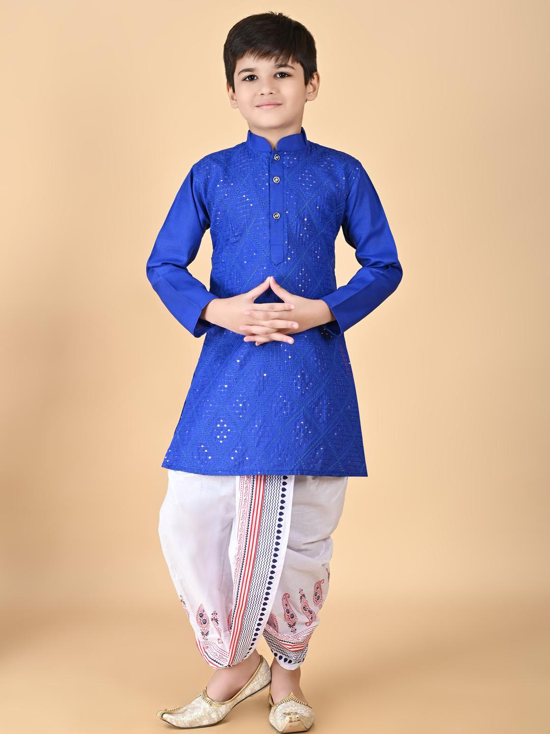 HUMAN CHOICE Kids-Boys Cotton Blend Kurta Sets
