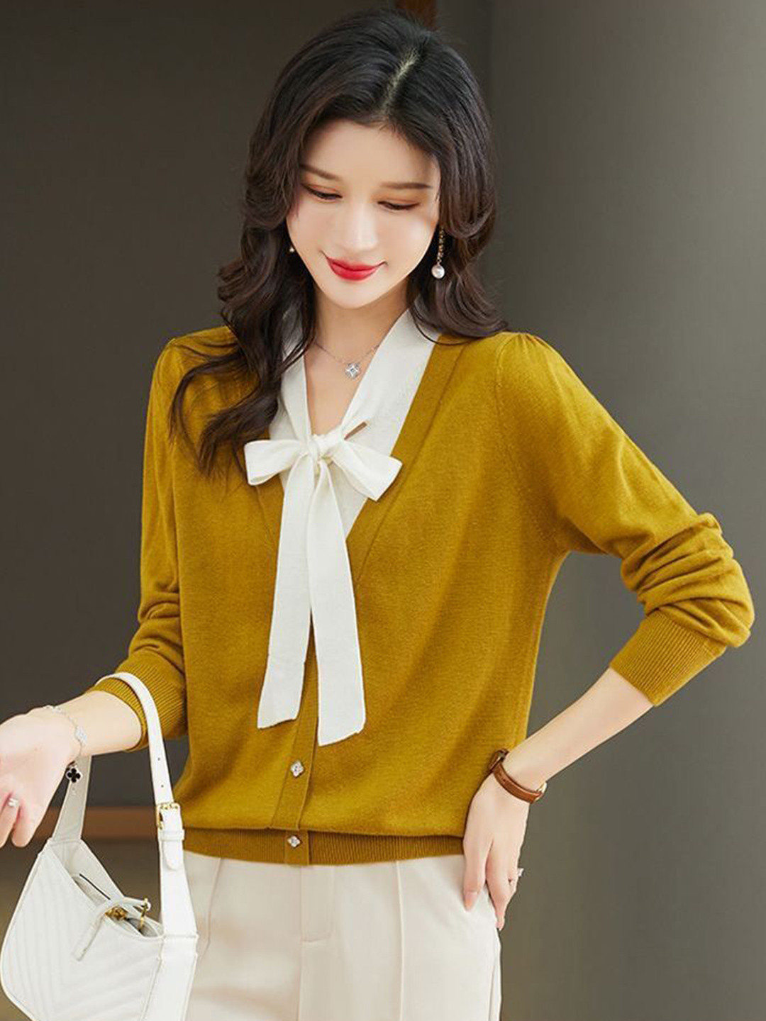 StyleCast Women V-Neck Cashmere Cardigan Sweaters