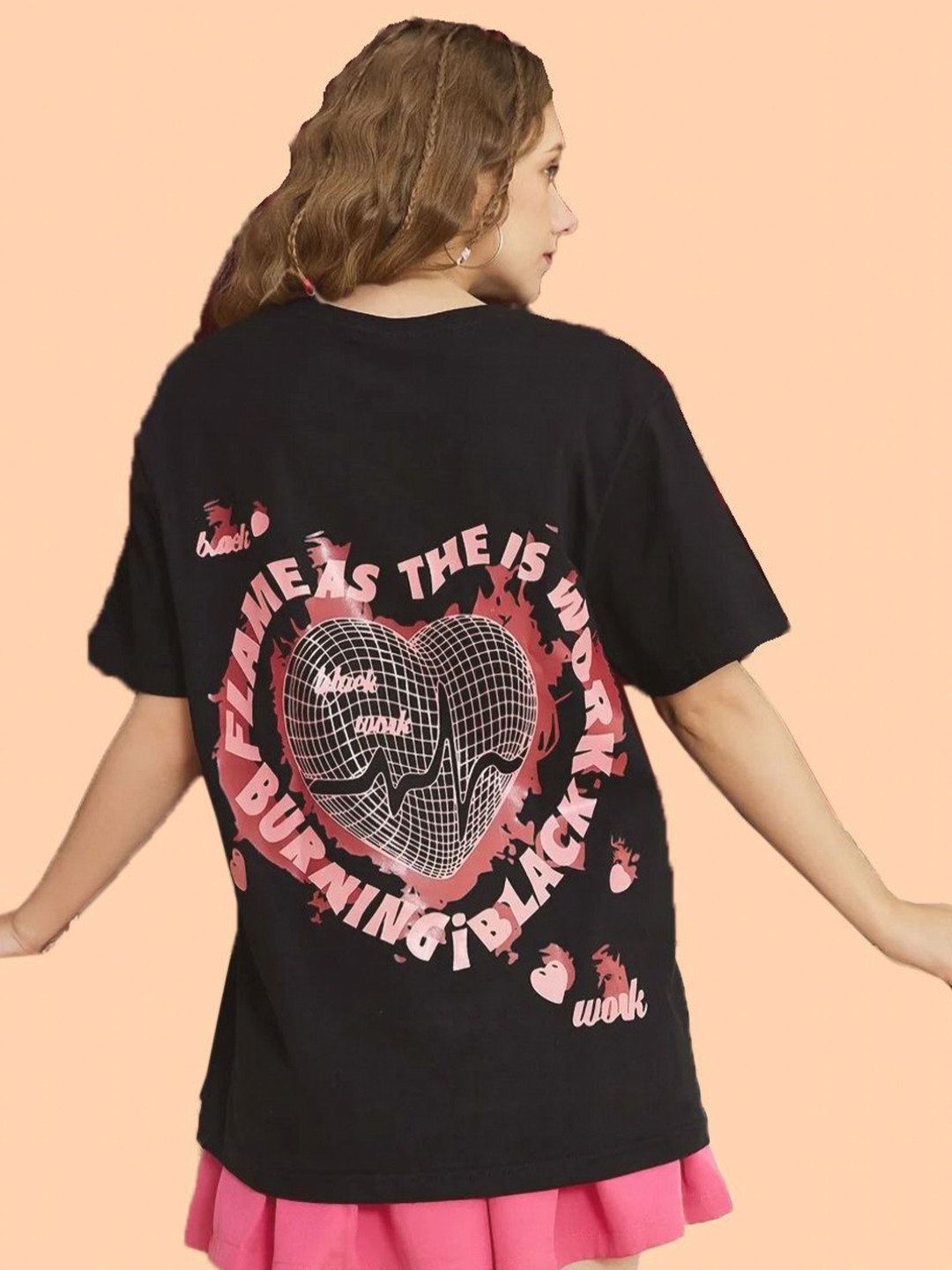 Christy World Graphic Printed Round Neck Relaxed Fit T-shirt