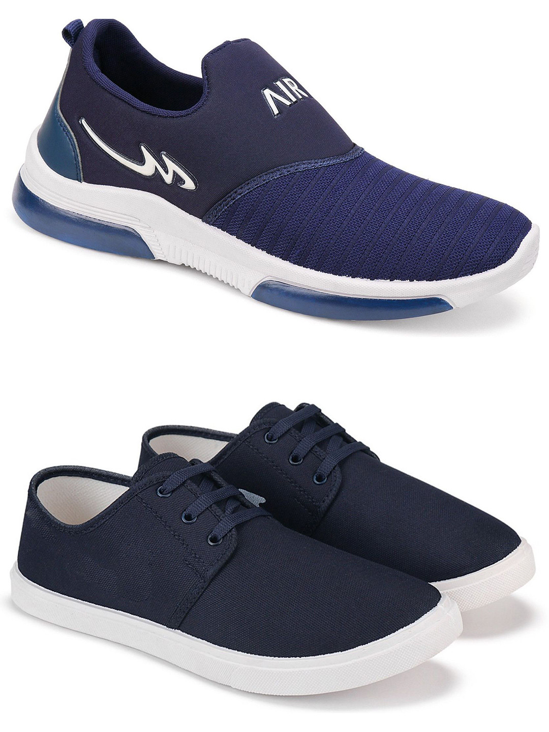 Spotwalk Men Set of 2 Pair Mesh Marking Running Shoes