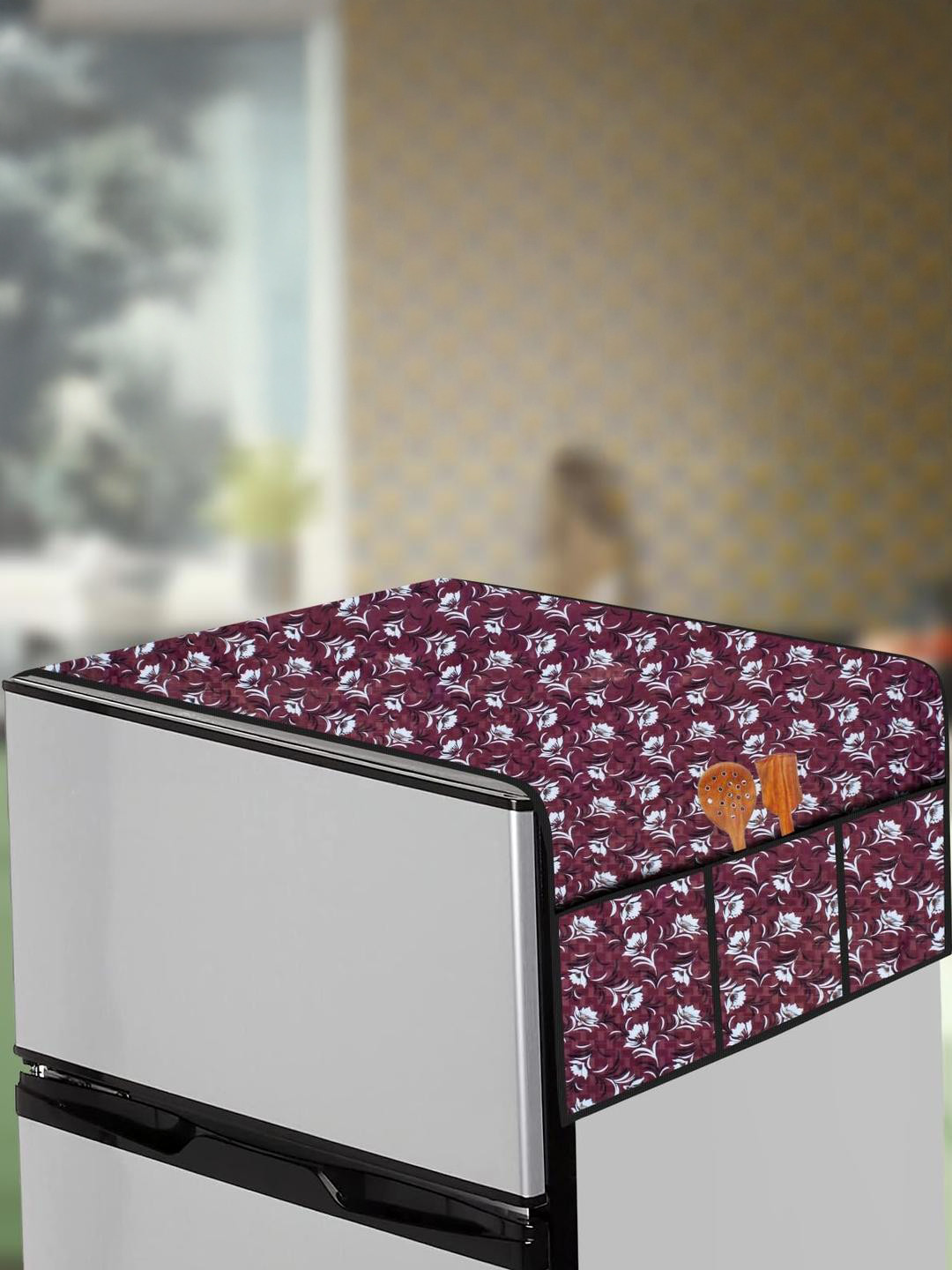 The Furnishing Tree Multi PVC material Printed Refrigerator top Cover