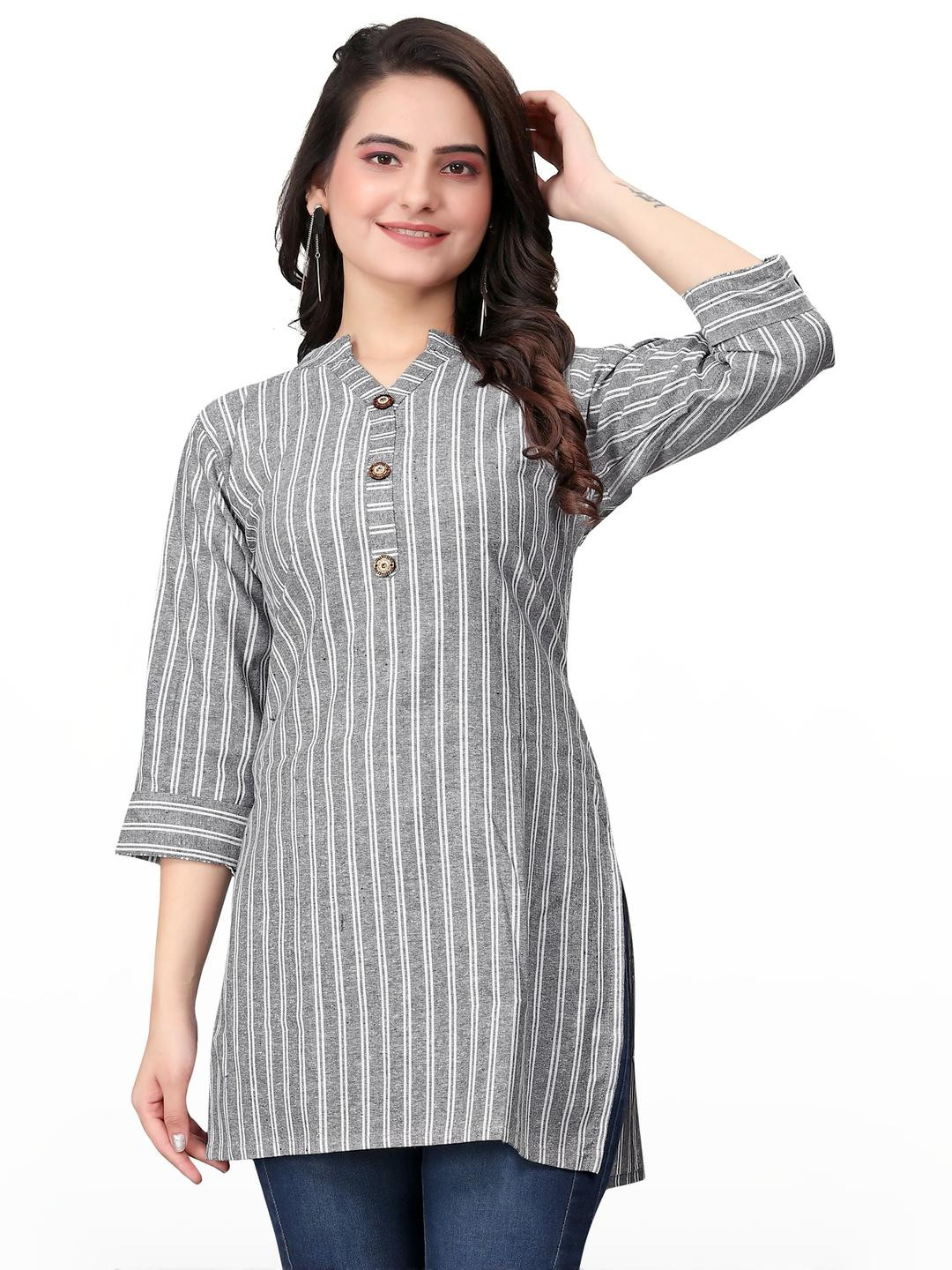 MANTRA DESIGNER Women Grey Khadi Kurtas