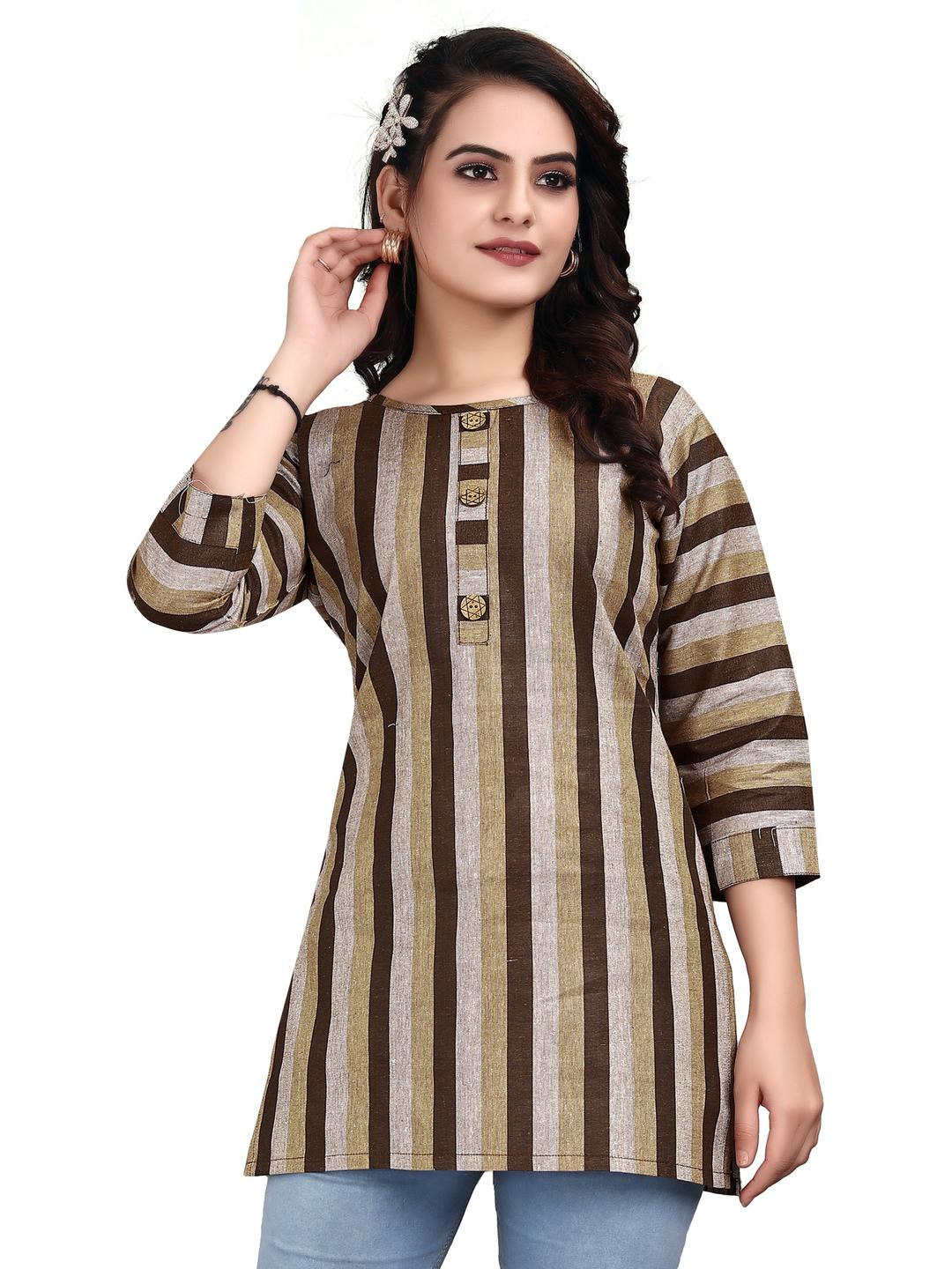 MANTRA DESIGNER Women  Brown Khadi Kurtas