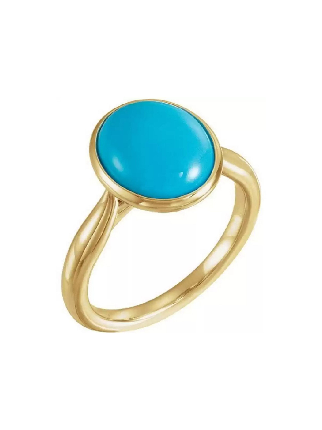 GenZcomplex Gold-Plated Copper Turquoise Finger Ring