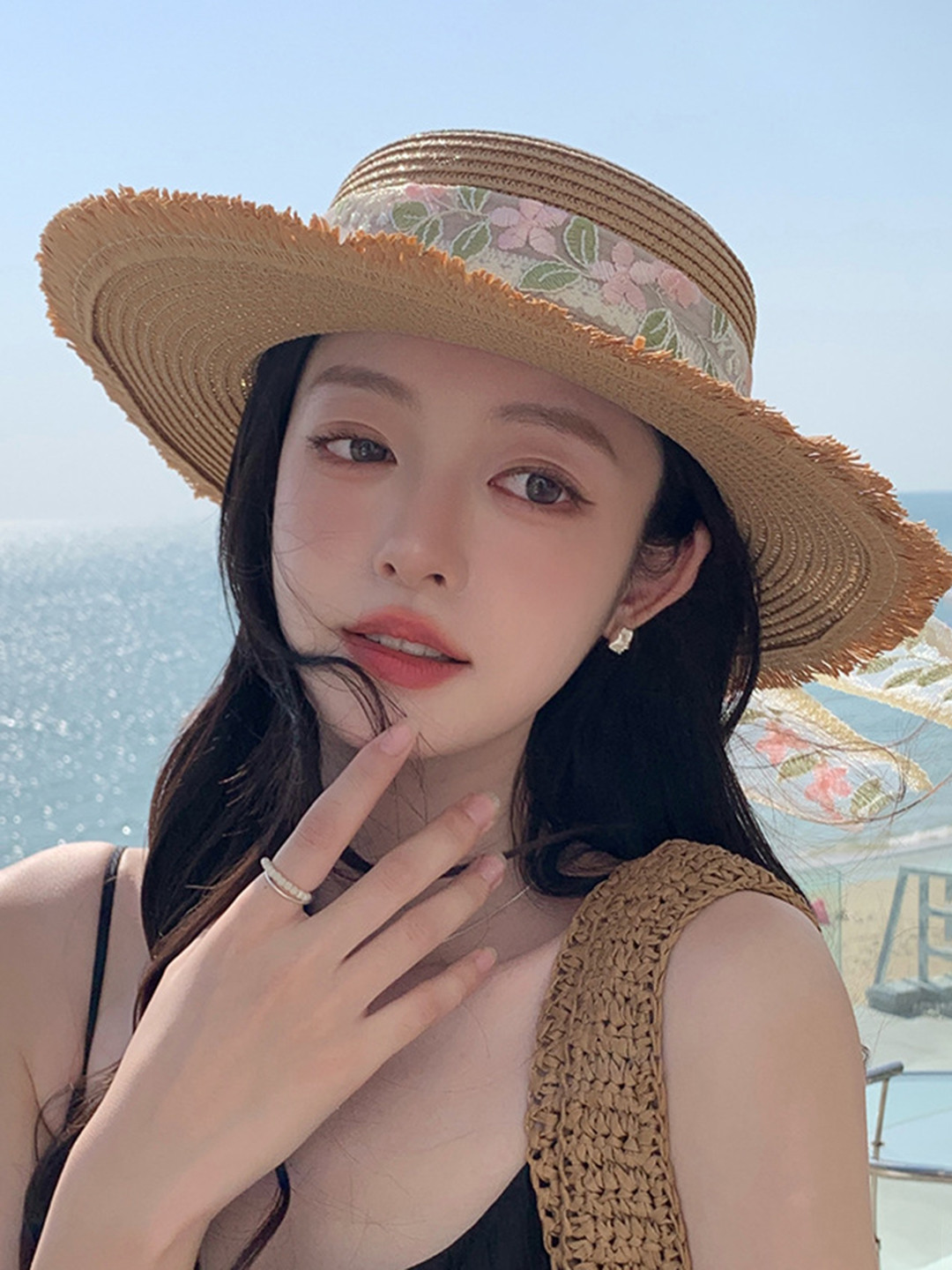 StyleCast x Revolte Women Embroidered Sun Hat