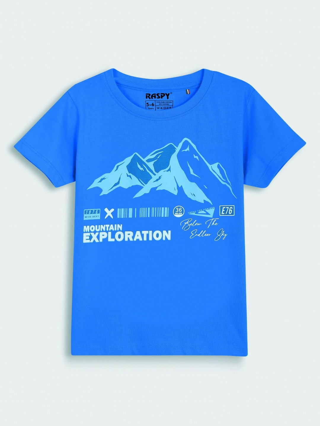 RASPY Boys Typography Printed Round Neck Pure Cotton T-shirt