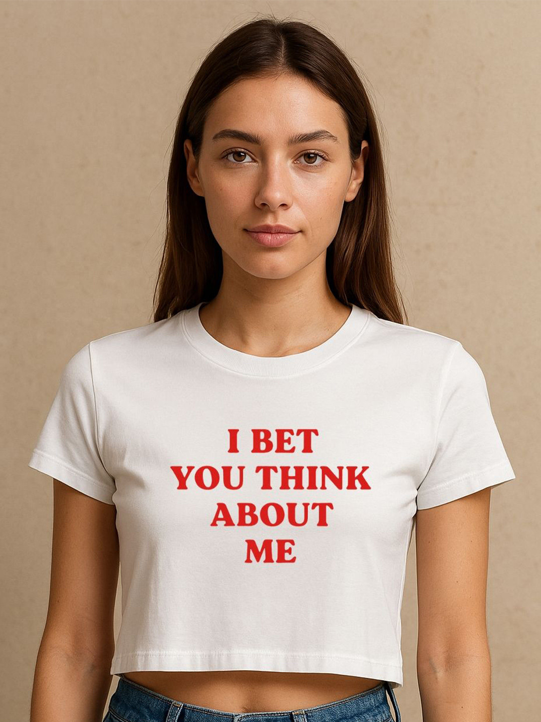 Art By Ritik Women I Bet You Think About Me Crop Tee