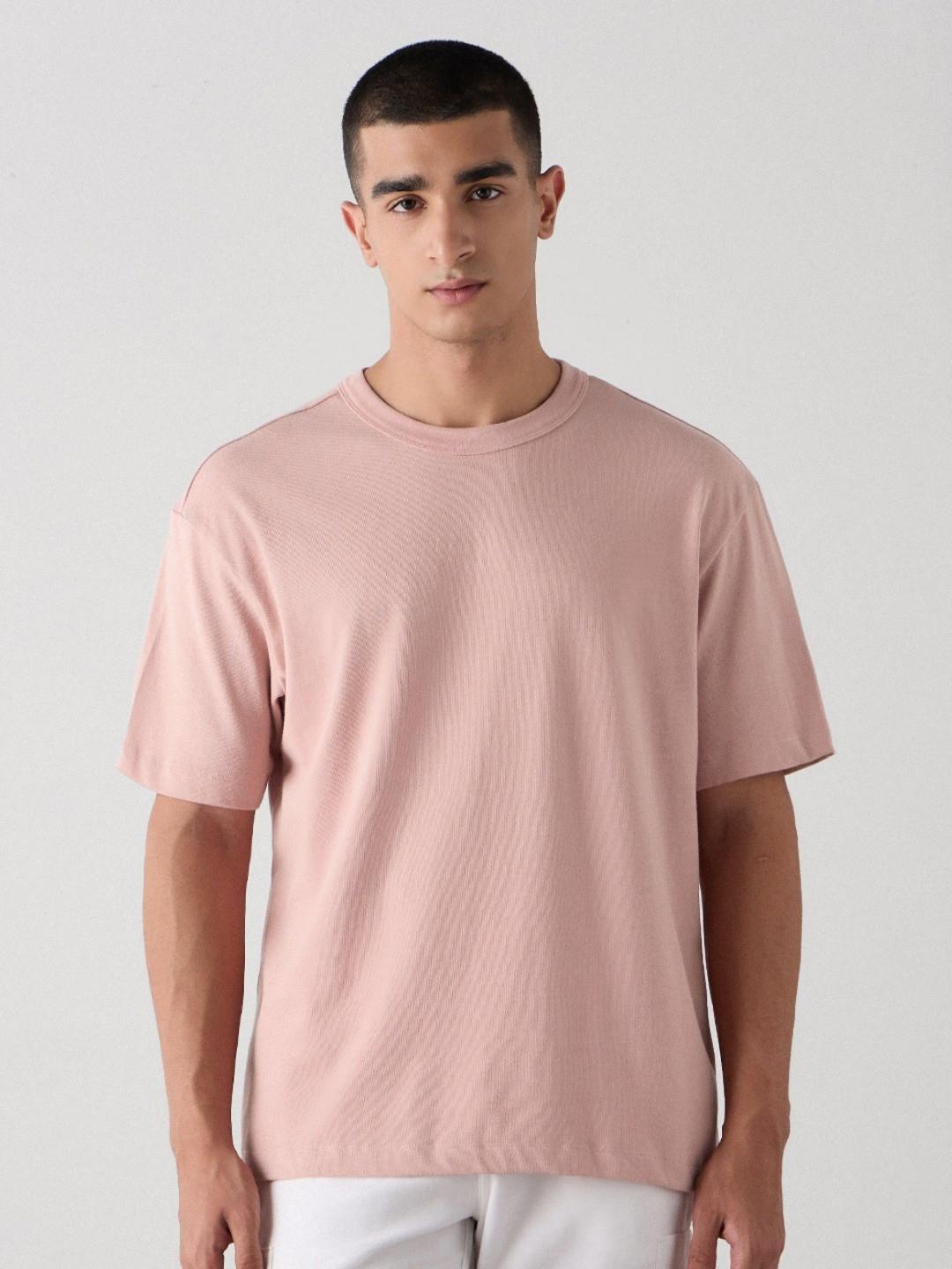 Red Flame Crew Neck Drop-Shoulder Sleeves Pure Cotton T-Shirt