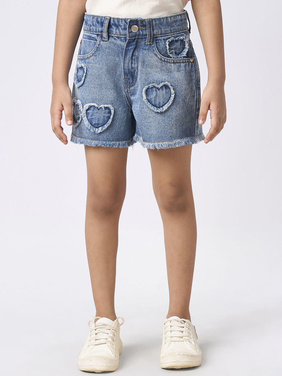 Ed-a-Mamma Girls Self Design Mid-Rise Cotton Shorts