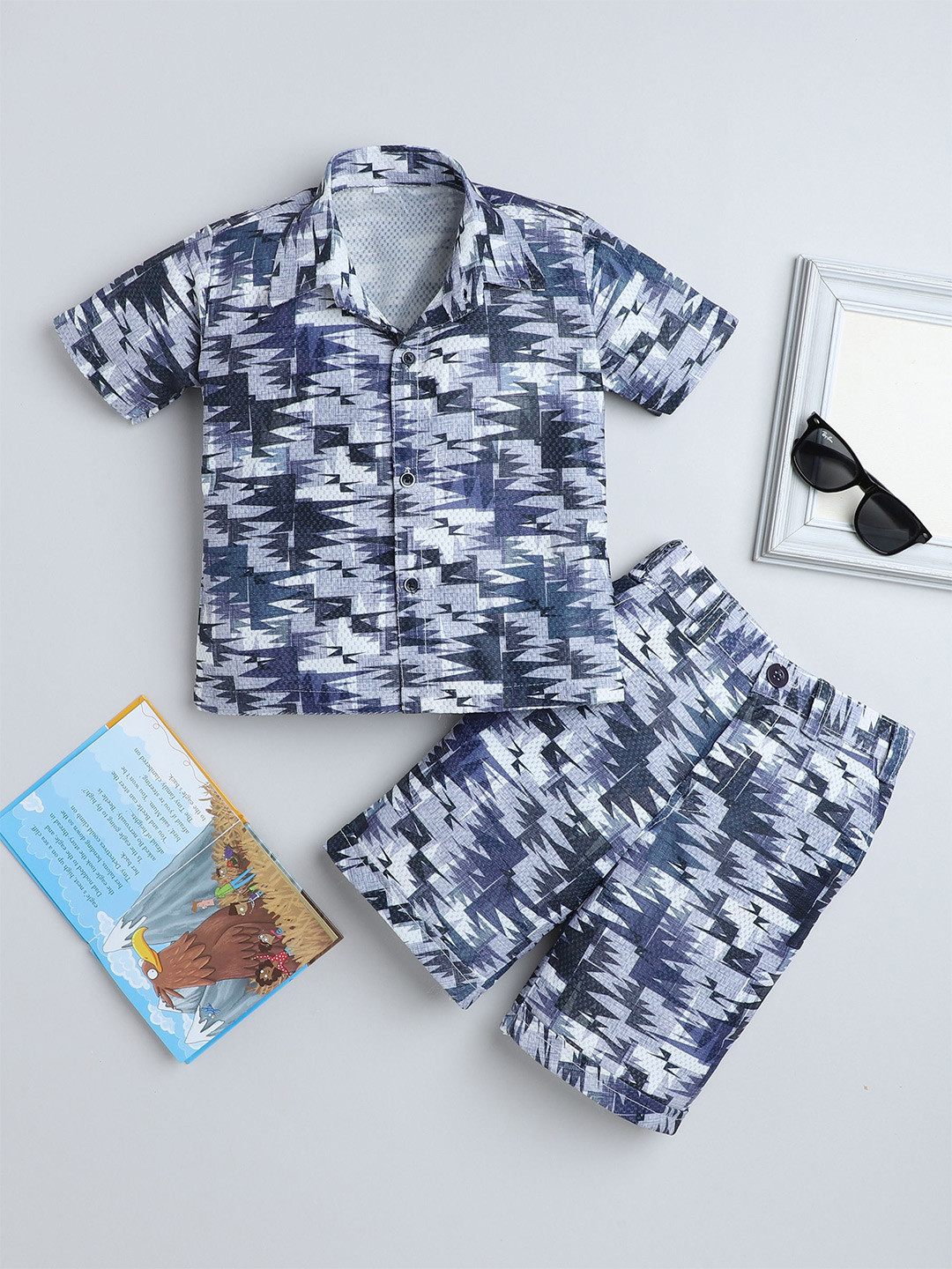 BAESD Boys Printed Short Sleeves Shirt With Shorts