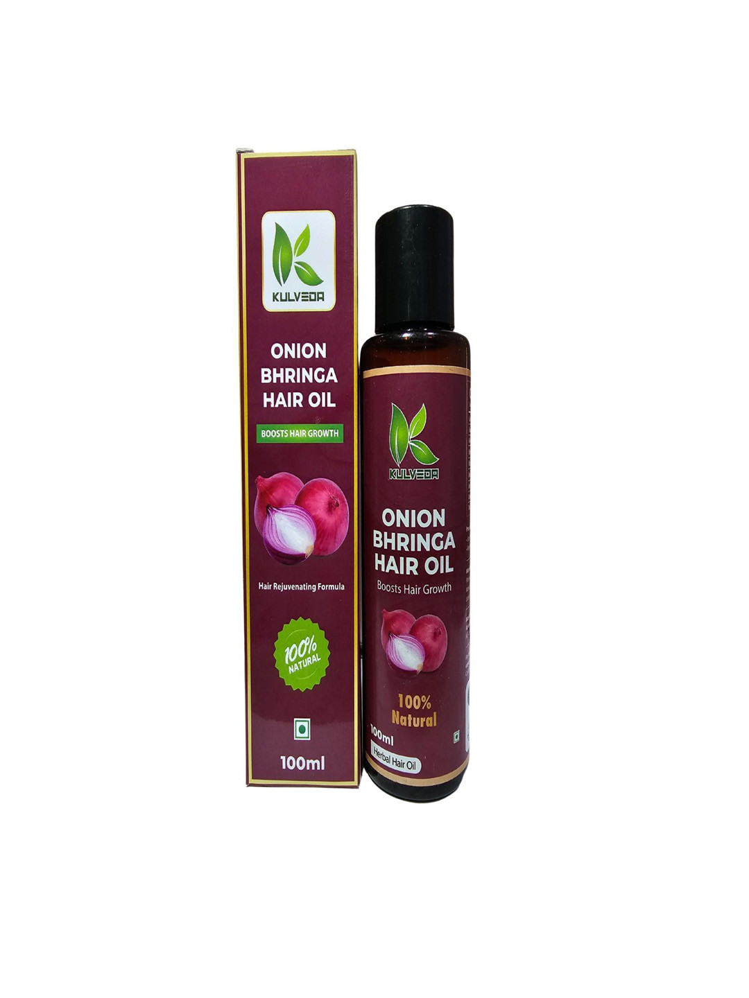 KULVEDA 100% Natural Onion Bhringa Hair Oil - 100 ml