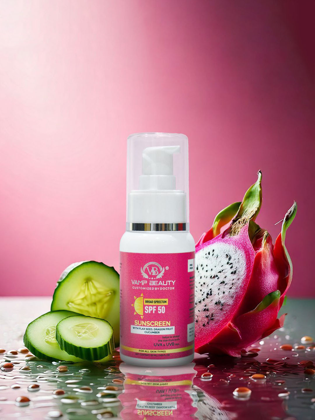 vamp beauty Broad Spectrum Sun Screen With Spf 50 - 50 ml