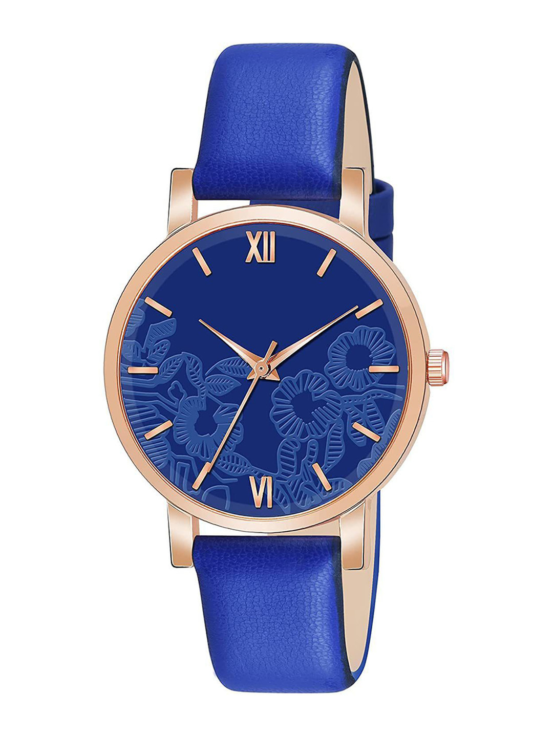 CSAMON Women Printed Dial & Regular Straps Analogue Watch C36RG BLU R1 Leather
