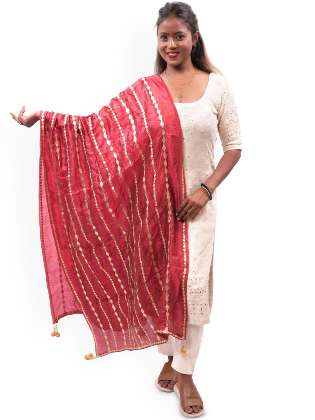 URBAN KANYA Embellished Tasselled Dupatta