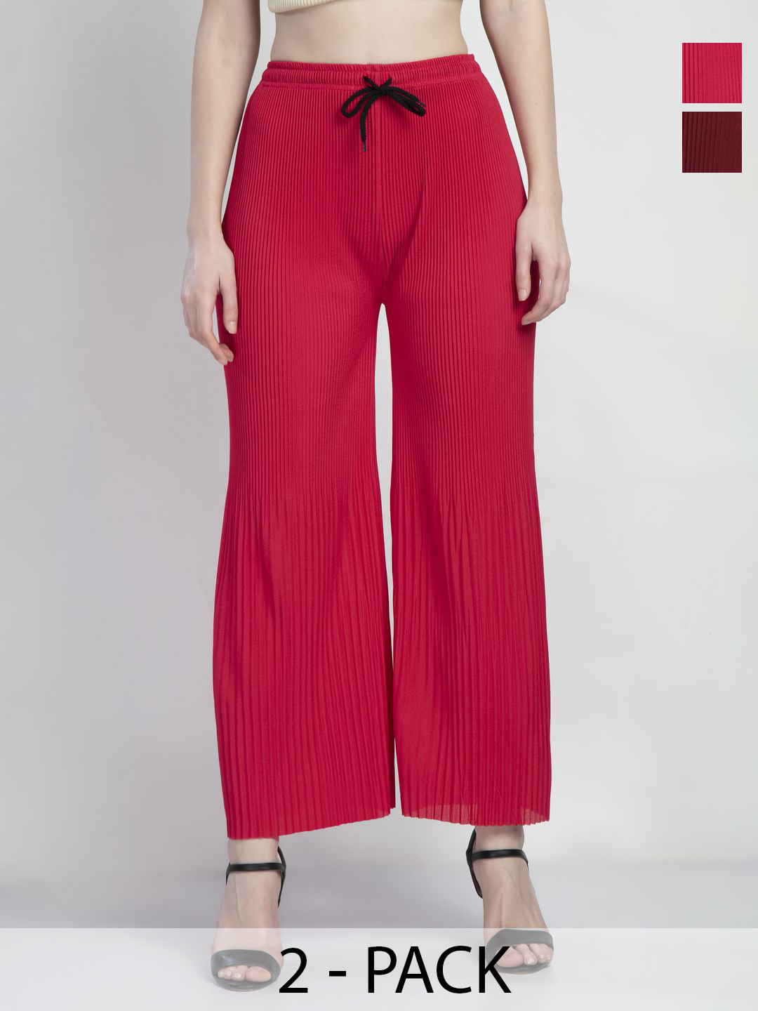 Gladly Women Pack Of 2 Accordian Pleats Palazzos