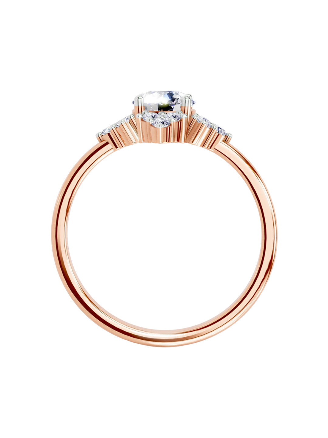 Sparkles 14K Rose Gold Lab Grown Diamond 0.7 Carat Round Shape Diamond Ring