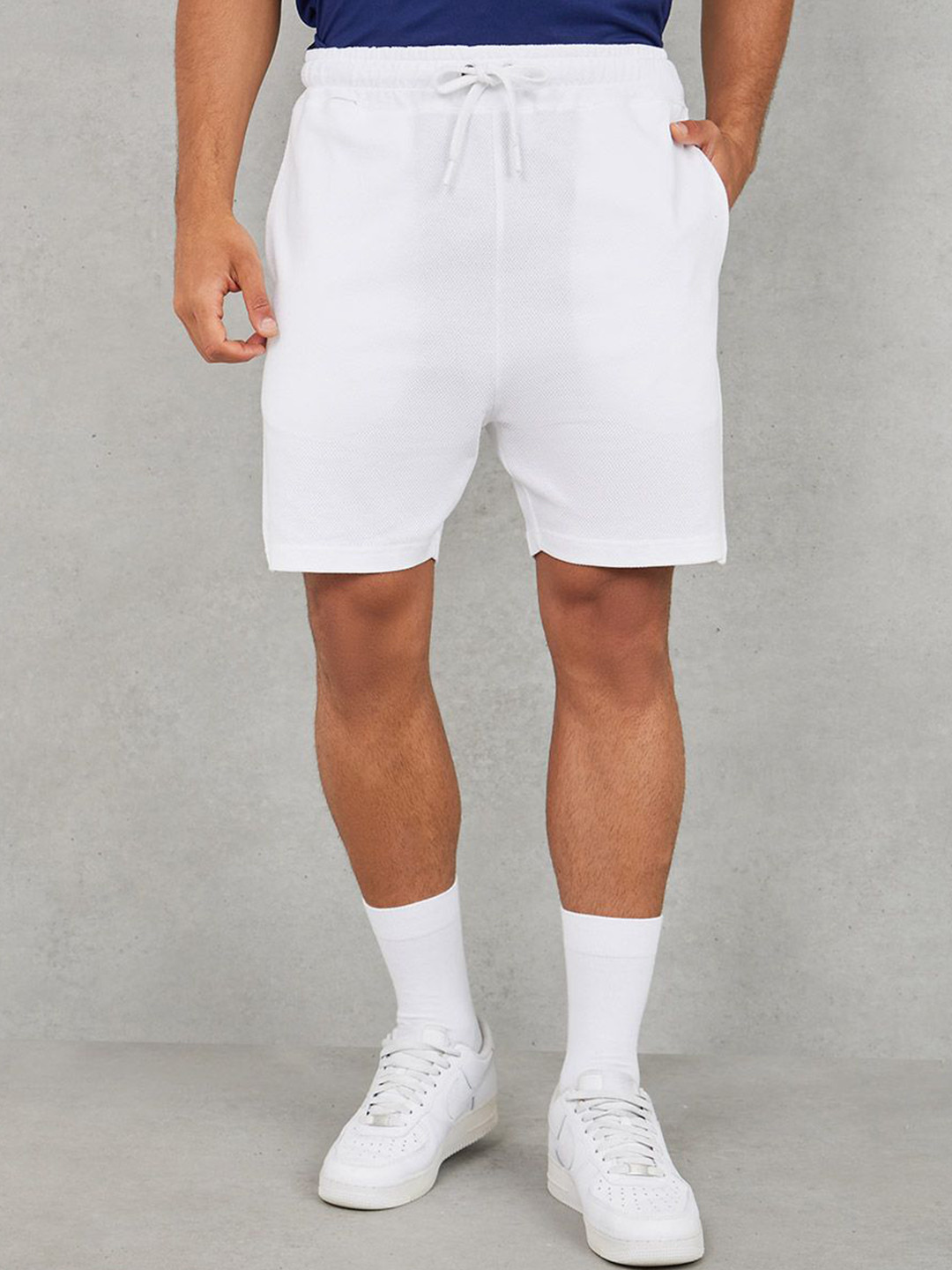 Styli Men Regular Fit Waffle Knit Shorts