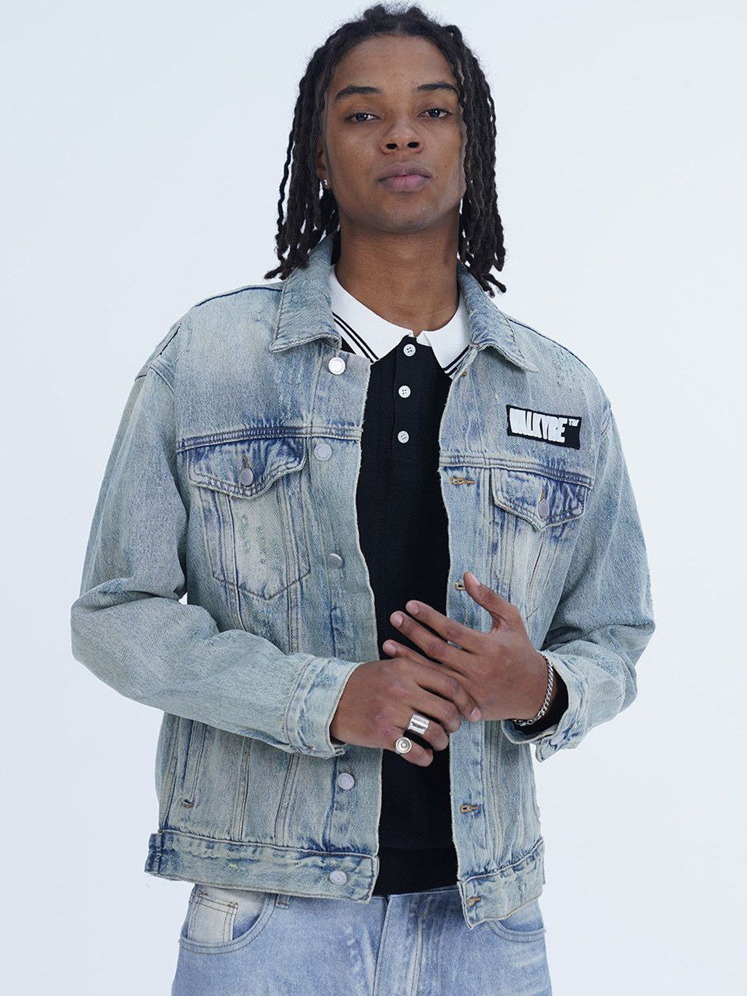 VALKYRE Unisex Outdoor Denim Jacket with Embroidered