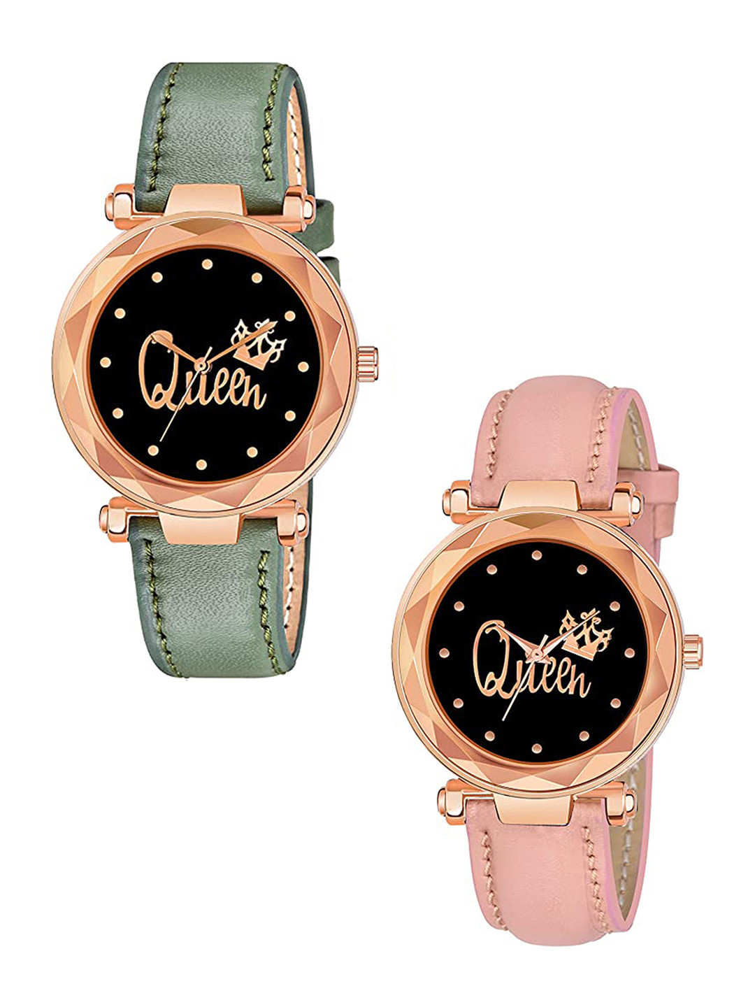 CSAMON Women Set Of 2 Analogue Watch GR379RG Q GRE PINK G L