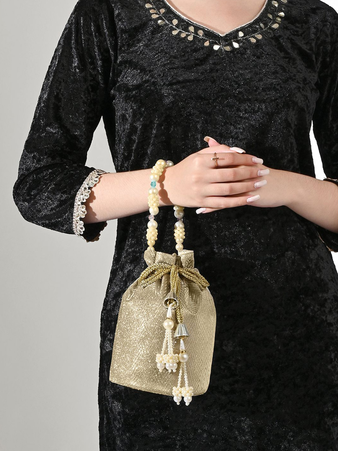 LAVIE Signature Women Embellished Bisbee Pearl Handle Potli