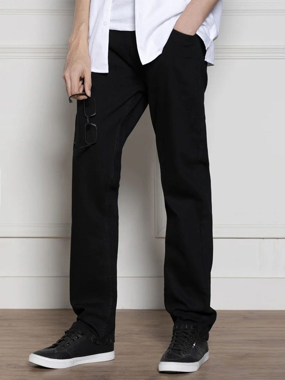 Playfeel Men Baggy Fit Mid-Rise Jeans