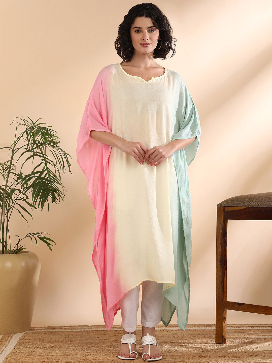 PinkTribe Hand Tie & Dyed Kaftan Kurta