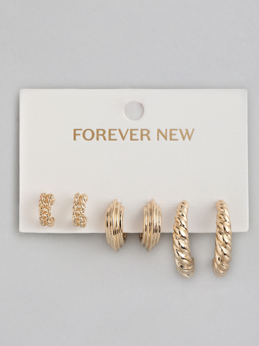 Forever New Set of 3 Gold Plated Patricia Panel Earring