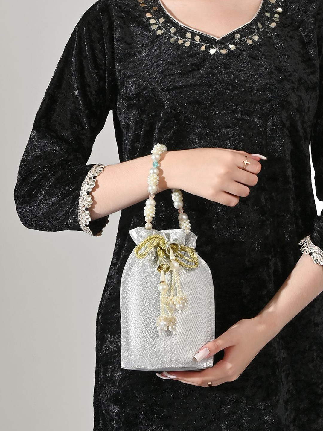 LAVIE Signature Women Bisbee Pearls Beaded Handle Potli