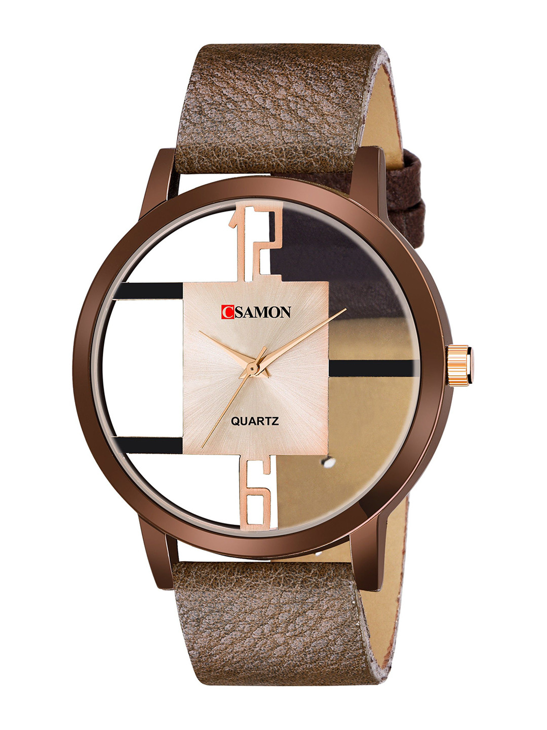 CSAMON Women Analogue Watch GR_1050_6to12_openBrown