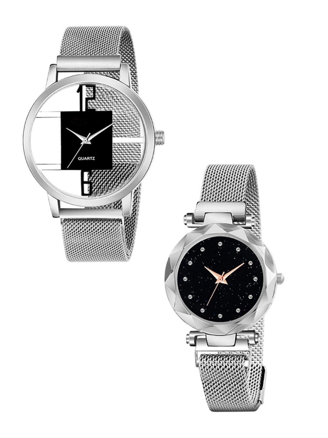 Gopal Shopcart Unisex Pack of 2 Embellished Regular Analogue Watches-G