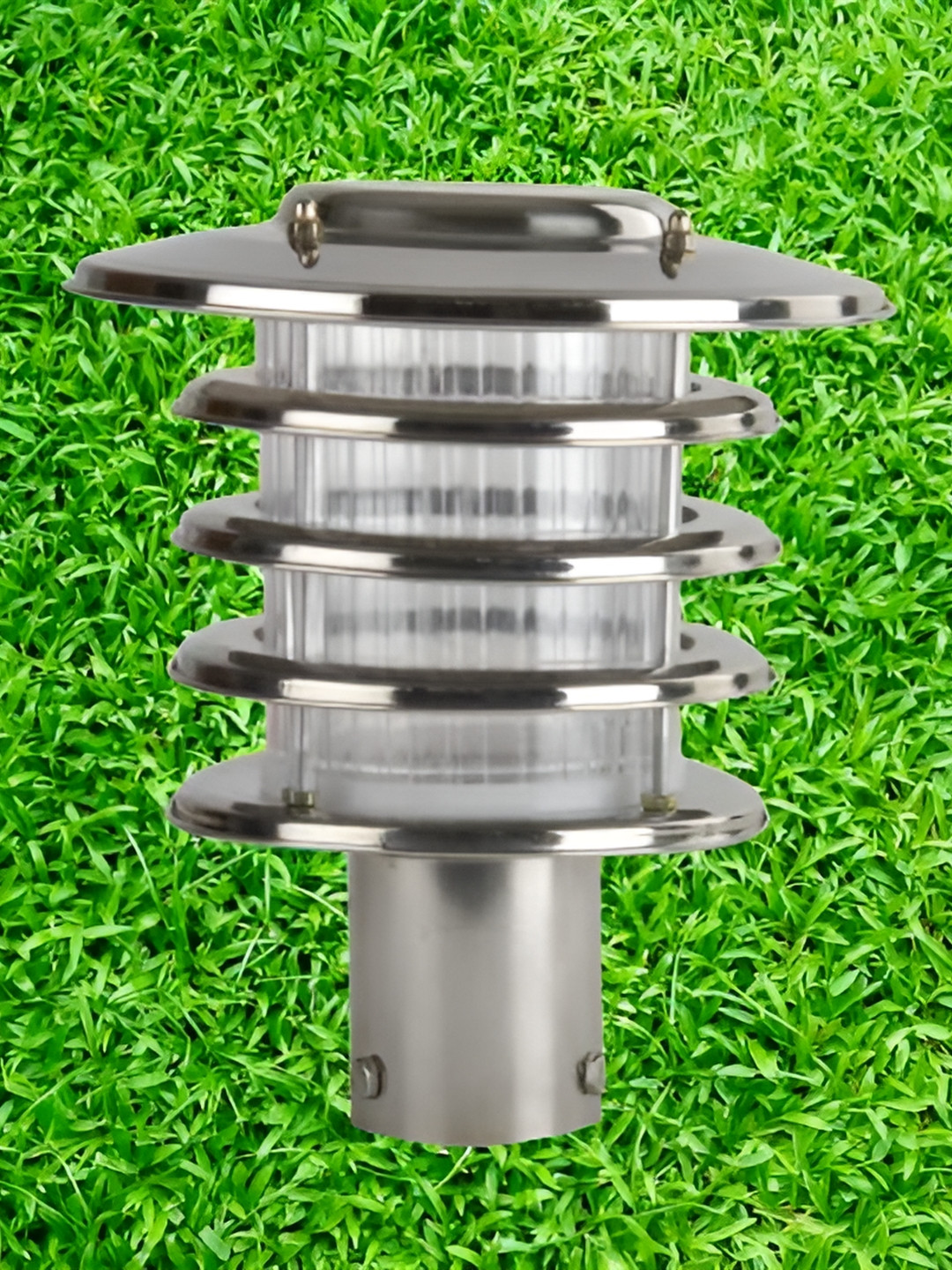 KINIS Silver Modern Shape Gate & Garden Light Outdoor Lamps