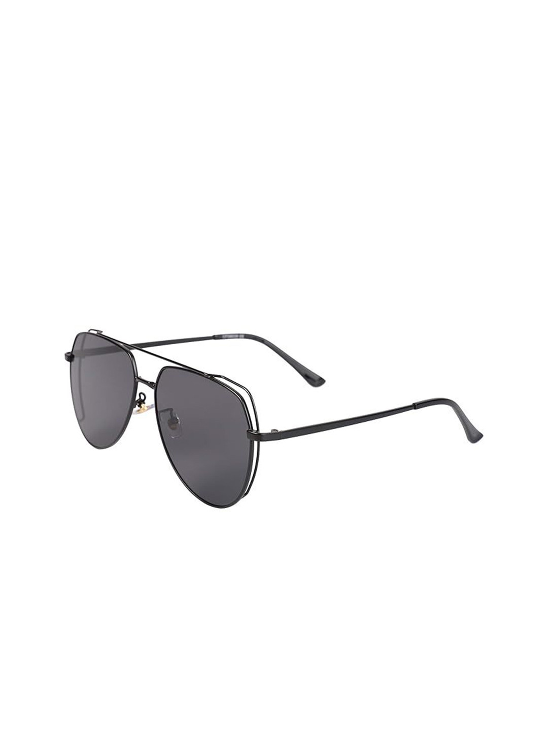 AUGEN Unisex Black Lens & Black Aviator Sunglasses with