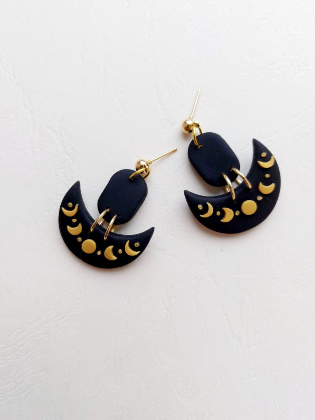 VMA PLAY FASHION Moon Rose Women Ceramic Contemporary Drop Earrings