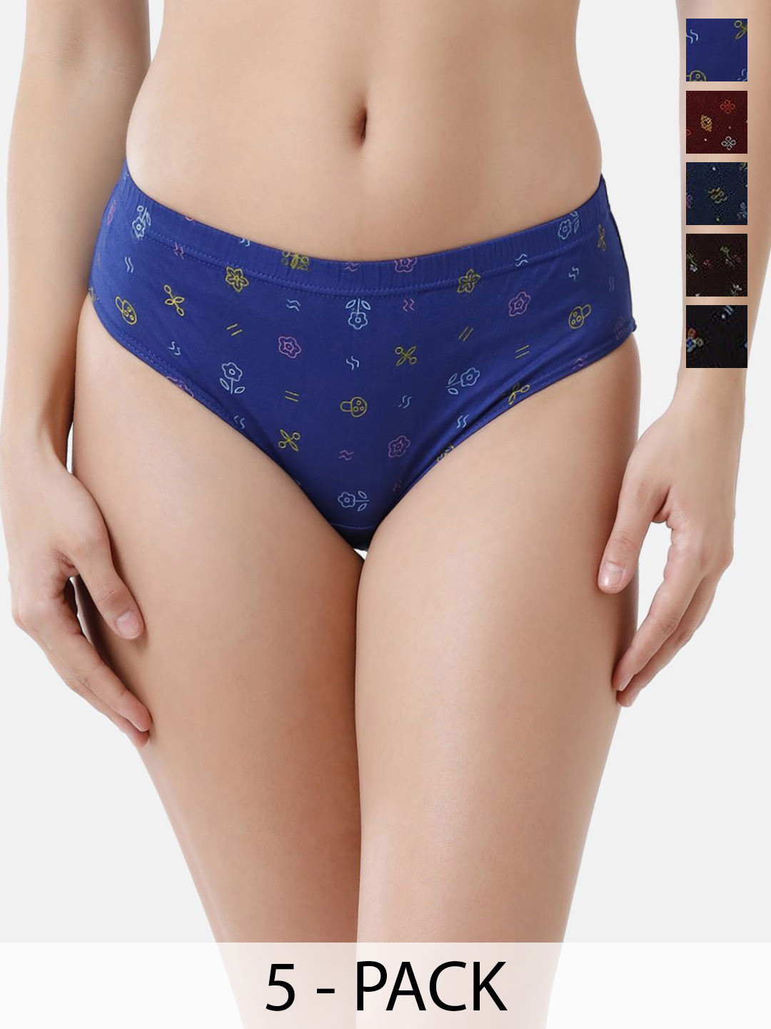 Rupa Jon Pack Of 5 Assorted Basic Briefs Rupa-Jon-Aishwarya-Printed-5