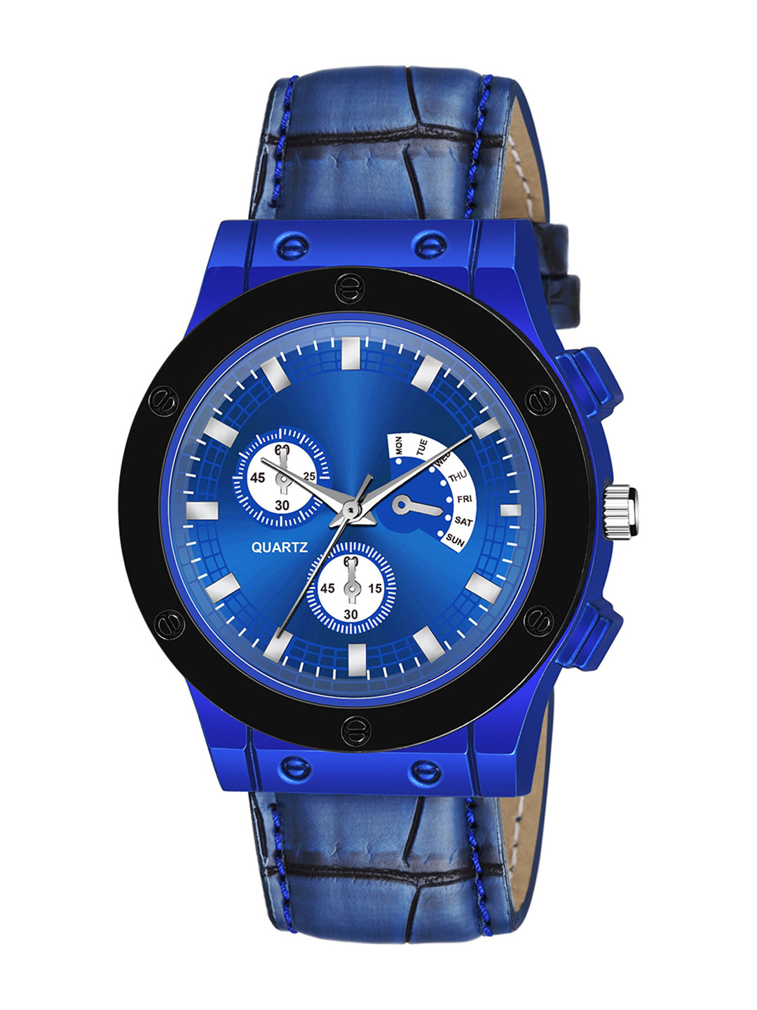 CSAMON Men Patterned Dial Analogue Watch Csamon_21_Full_Blue
