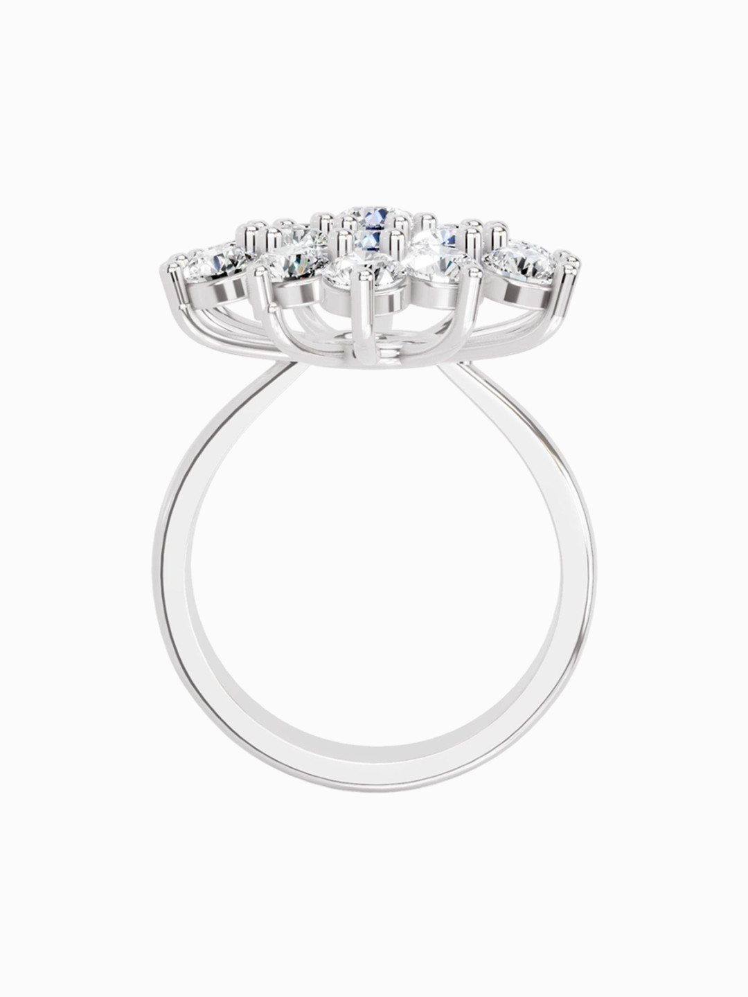 Sparkles 14K White Gold Lab Grown Diamond 3.18 Carat Round Shape Diamond Ring