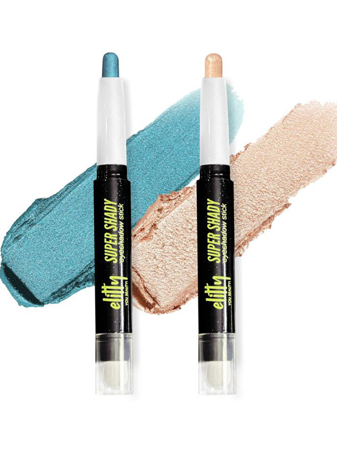 Elitty Set Of 5 Super Shady Shimmer Eyeshadow Stick - 1.7 g Each - Champagne Golden & Teal