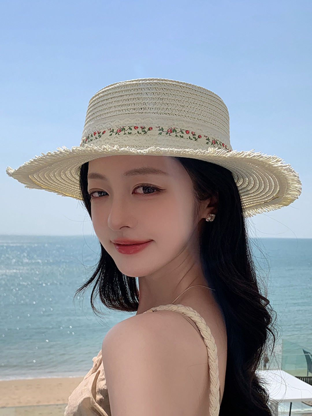 StyleCast x Revolte Women Embroidered Sun Hat