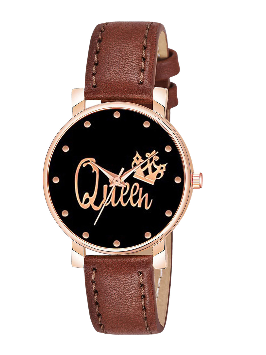 CSAMON Women Printed Dial & Textured Straps Analogue Watch C36 Q BRO Leather