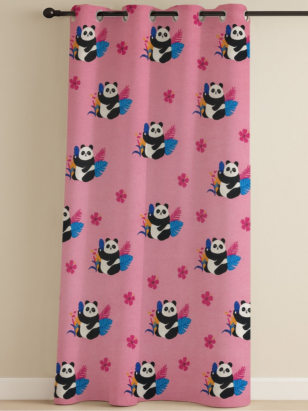 ANA Pink & White Room Darkening Door Curtain