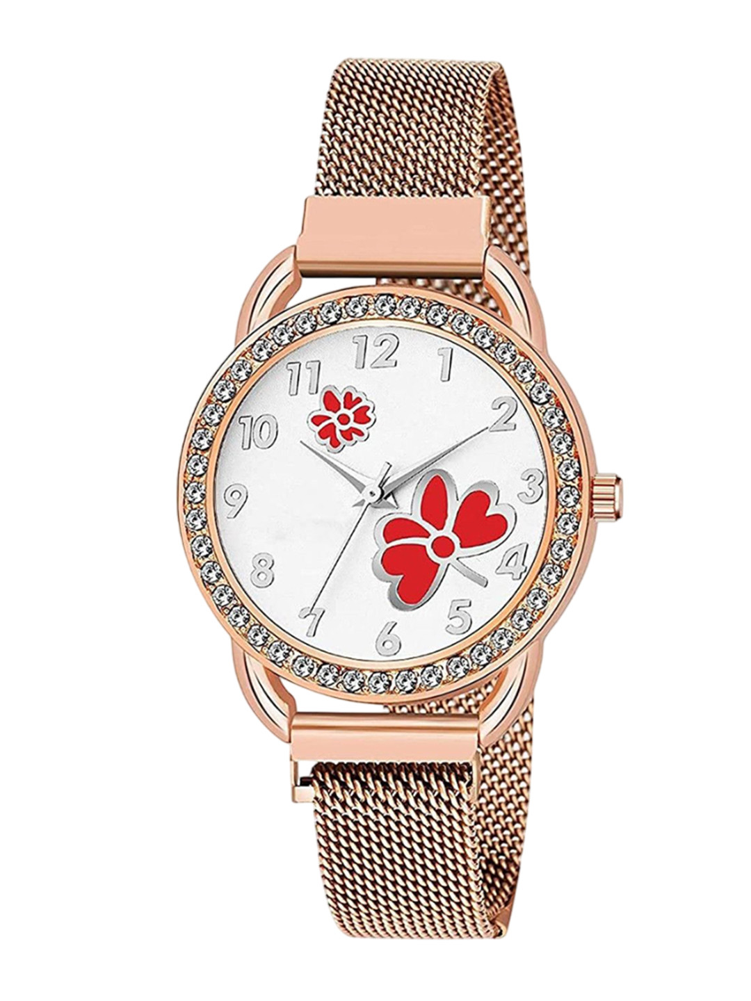 Gopal Shopcart Unisex Embellished Round Dial & Straps Analogue Watch C_23 RG 315 Red Dial