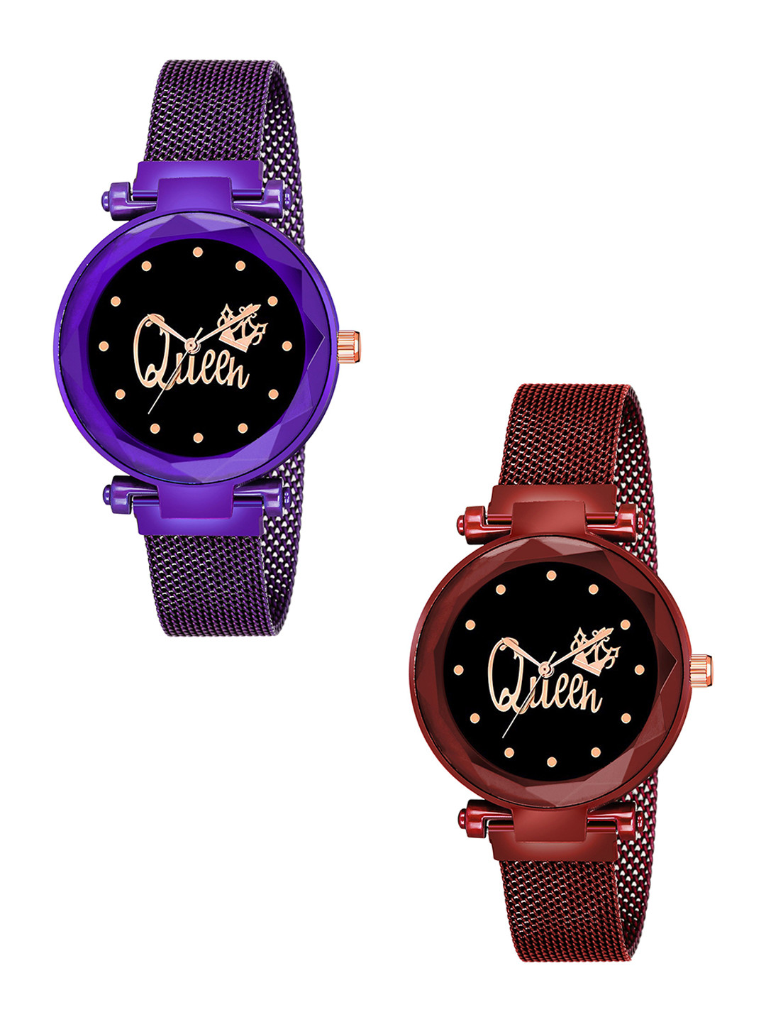 Gopal Shopcart Unisex Dial & Bracelet Analogue Watch Queen Purple Red Maganet