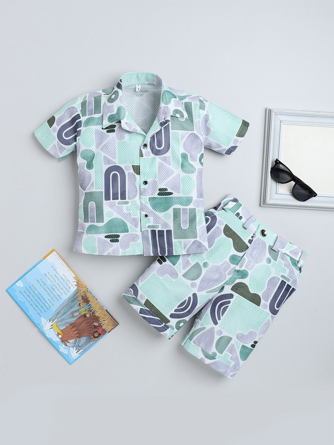 BAESD Boys Printed Short Sleeves Shirt With Shorts