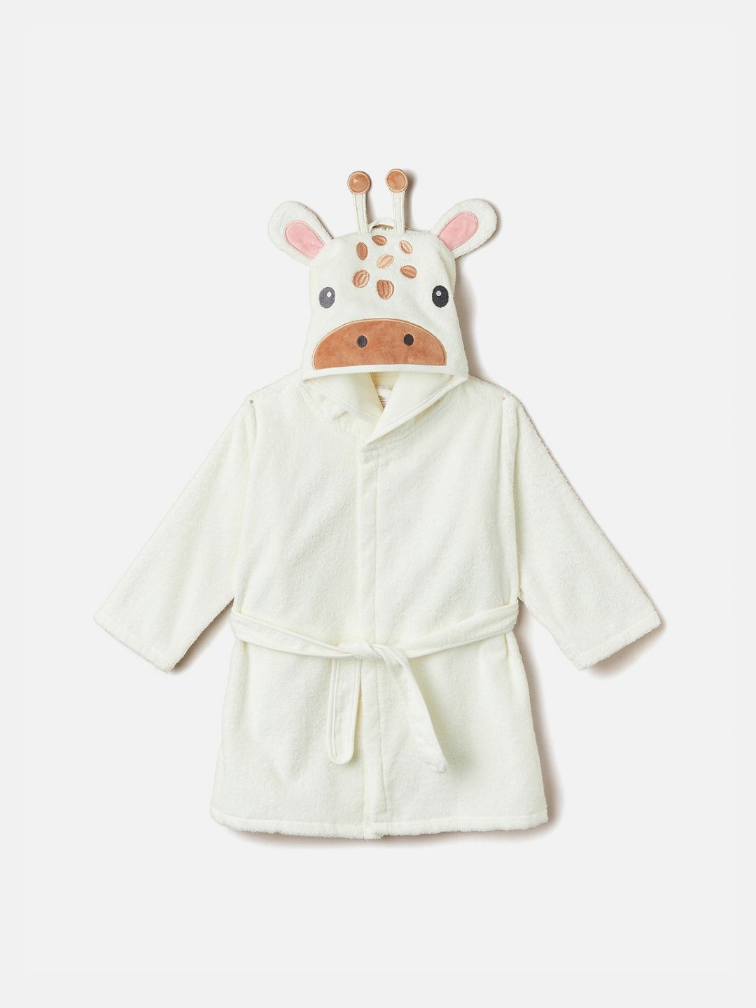 Juniors by Babyshop Infants Cotton Giraffe Hooded Bath Robe With Tie-Up Belt