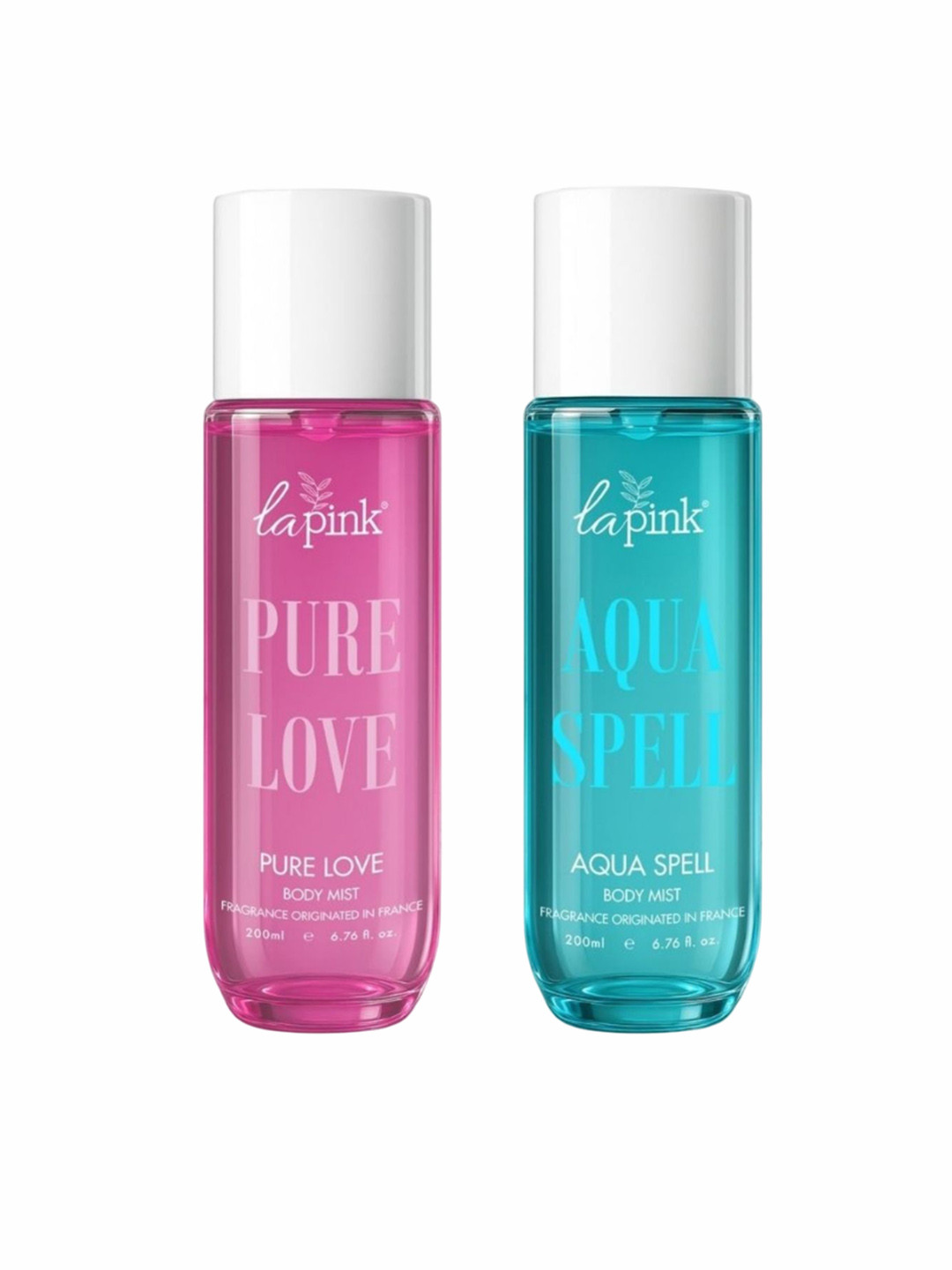 La Pink Set Of 2 Aqua Spell & Pure Love Long Lasting Body Mist Spray - 200 ml Each