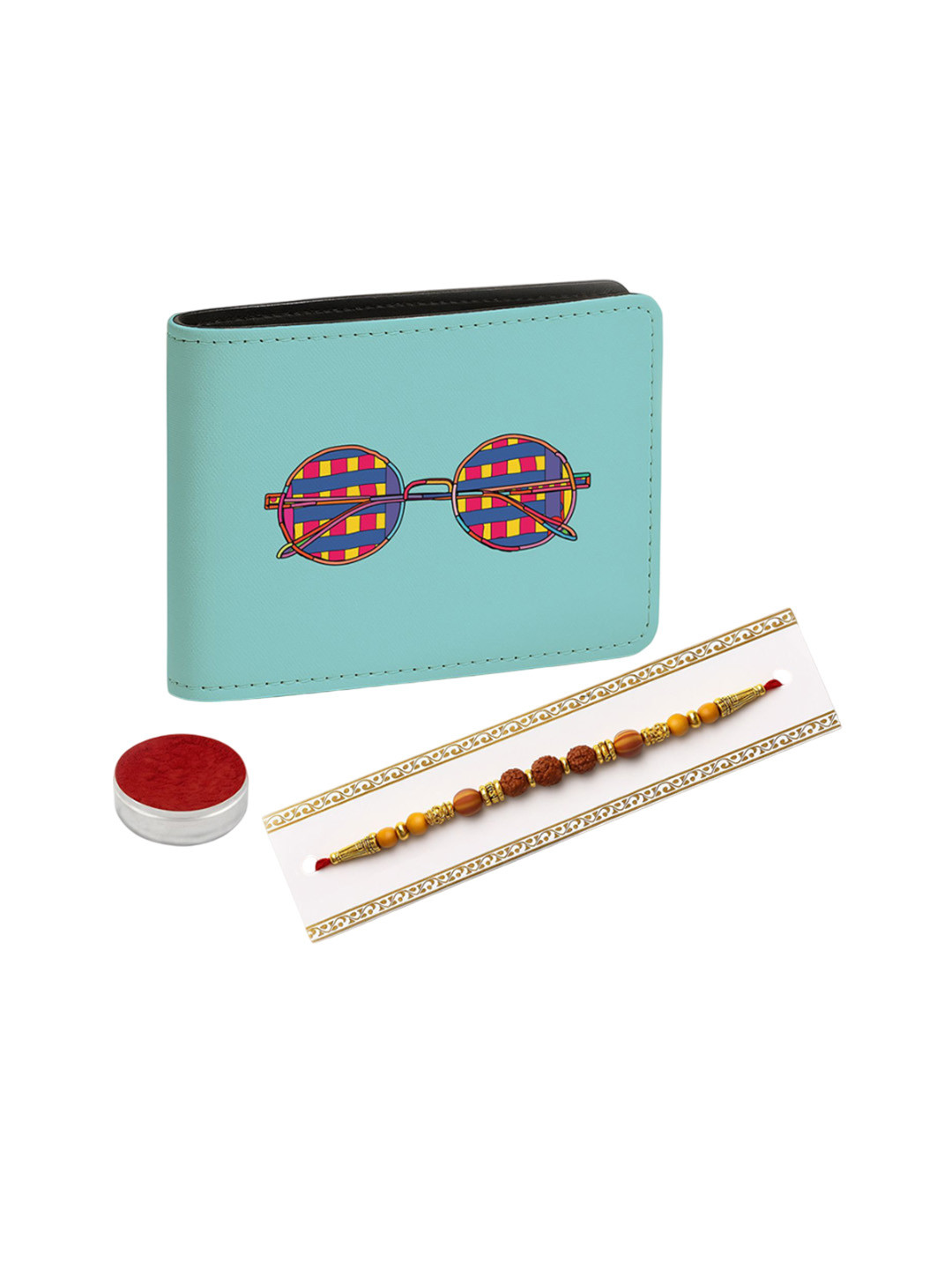 Kalankit Bi-Fold Men Set Of 3 Wallet With Rakhi and Tilak Set Rakhi Gift For Brother
