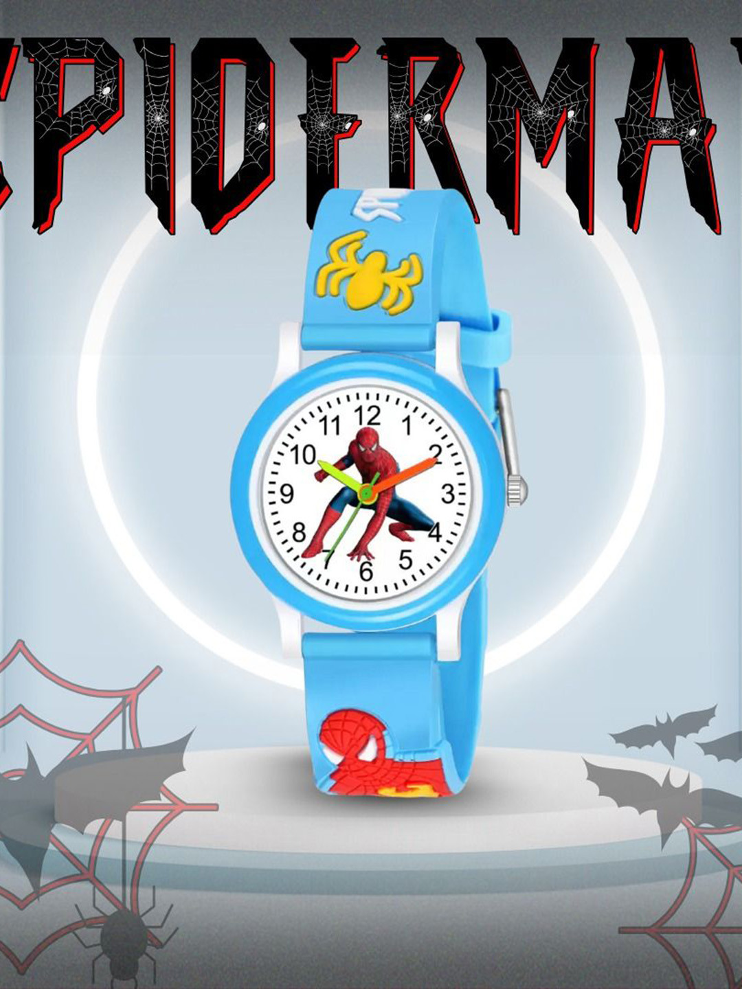 SELLORIA Boys Round Dial & Bracelet Style Straps Analogue Watch SkyBlue_Spidrmn