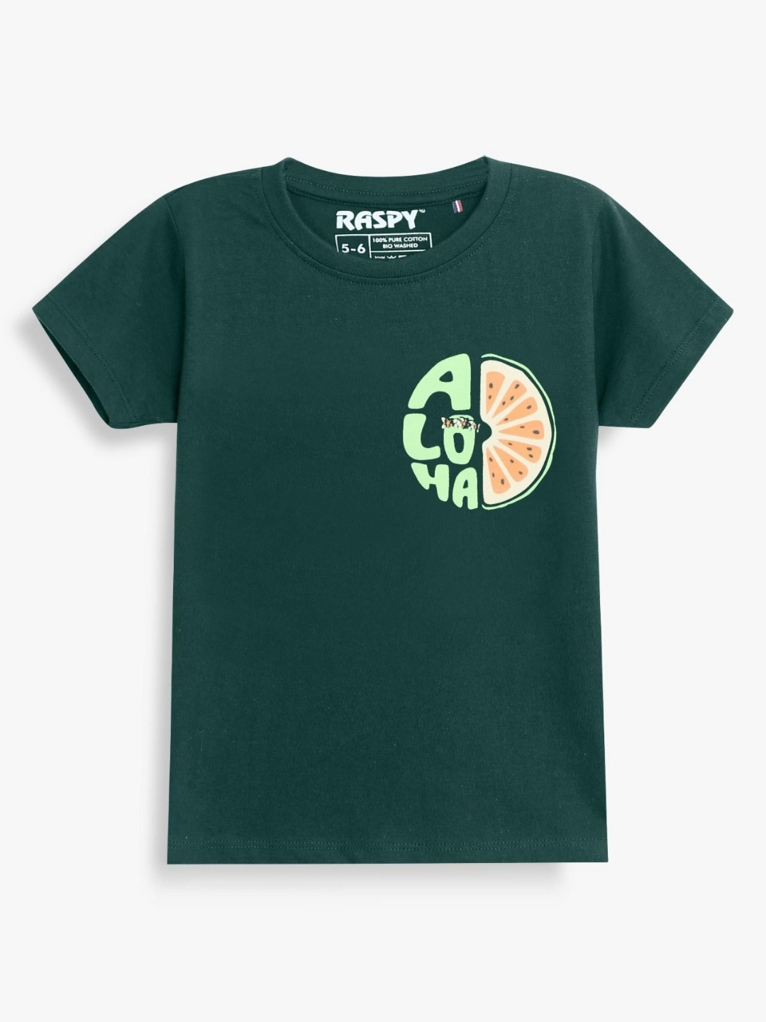RASPY Boys Typography Printed Round Neck Pure Cotton T-shirt